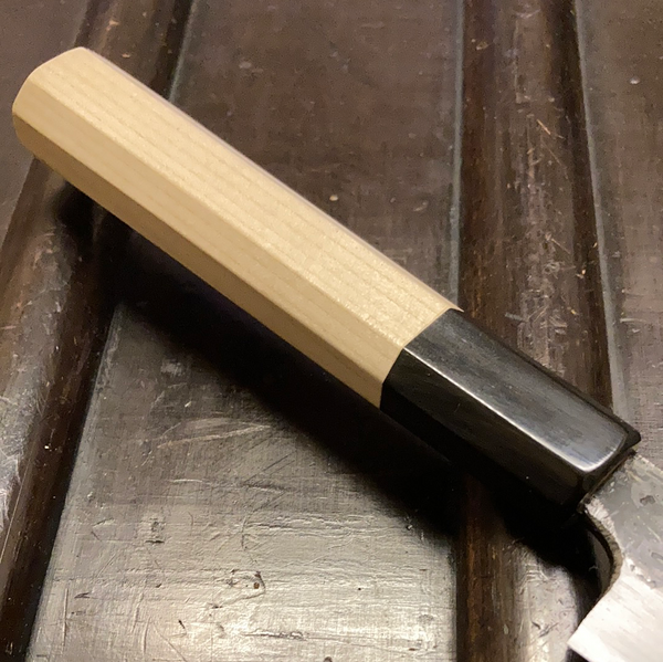 Sakai Kikumori Kikuzuki Kuro 150mm Petty Shirogami 2