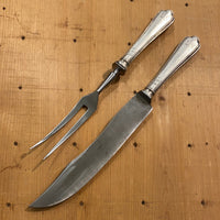 Art Deco Carving Set German Hallmark 800 Silver Handles