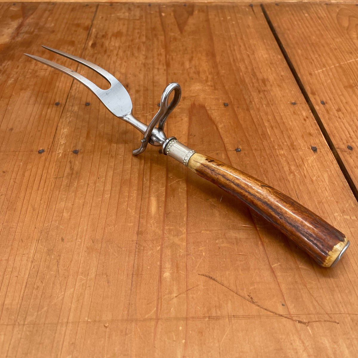 Meadow City Cutlery Co Carving Set Carbon Steel & Stag ~1900-1920