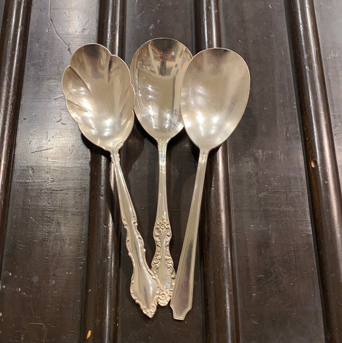 Vintage Large Silver Plate Serving Spoon - 1 pc