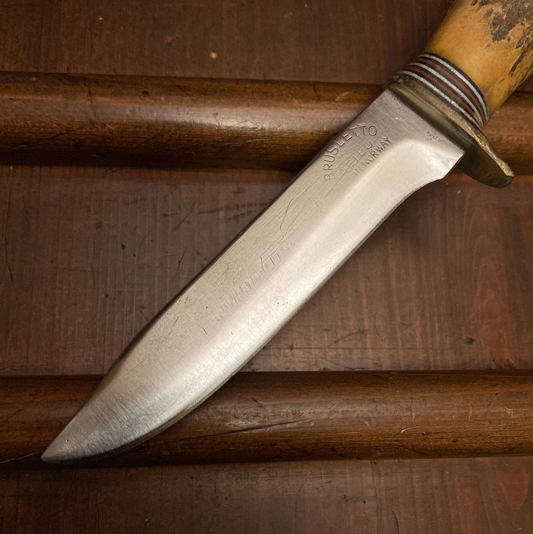 Morseth 5” Original Model 1 Stag Safe-Lok Sheath - Norway / Washington USA 1950’s