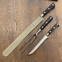 Sabatier Trumpet Ancienne Maison Carving Set Forged Stainless 1950s