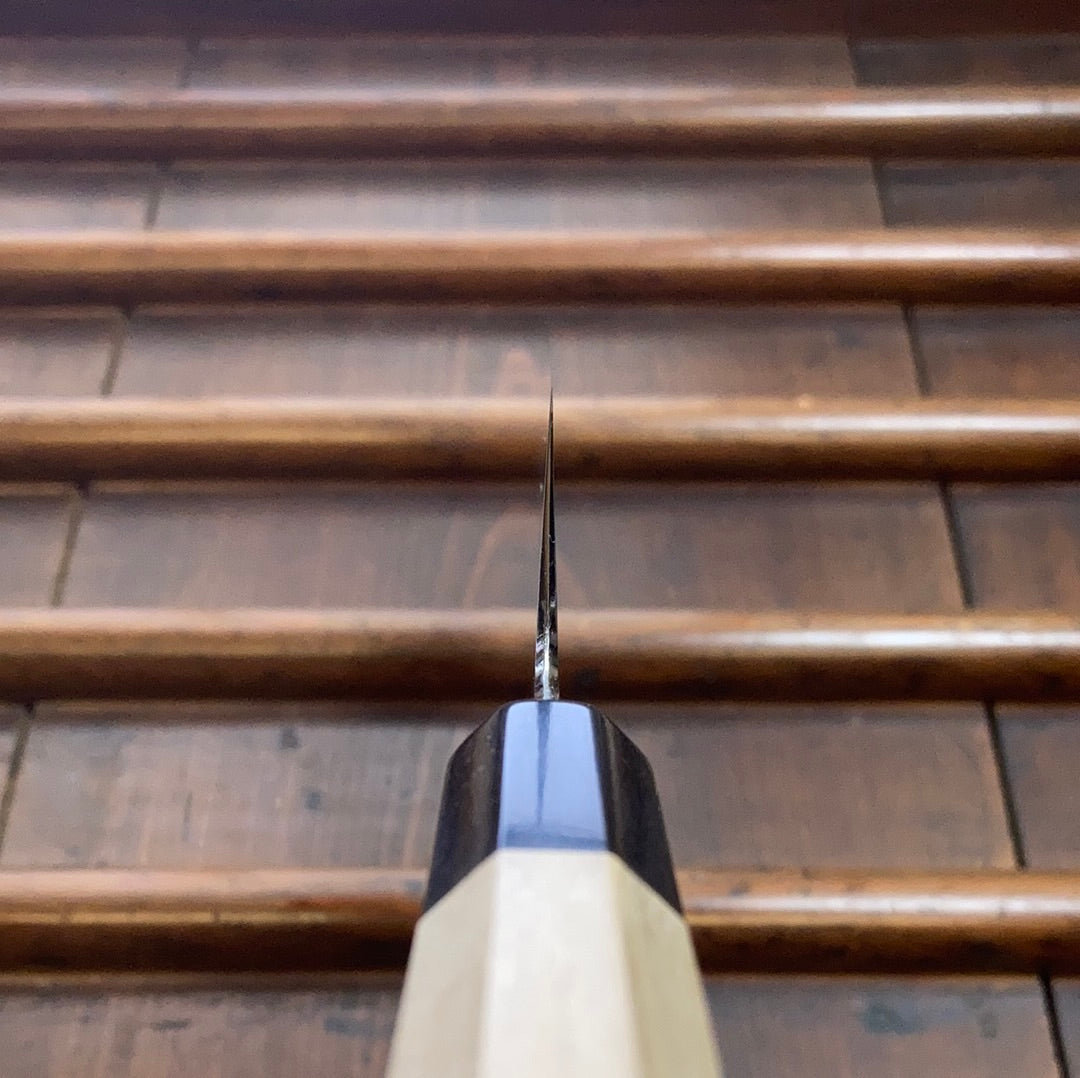 Sakai Kikumori Kikuzuki Uzu 210mm Kiritsuke Gyuto Aogami 1 with Saya