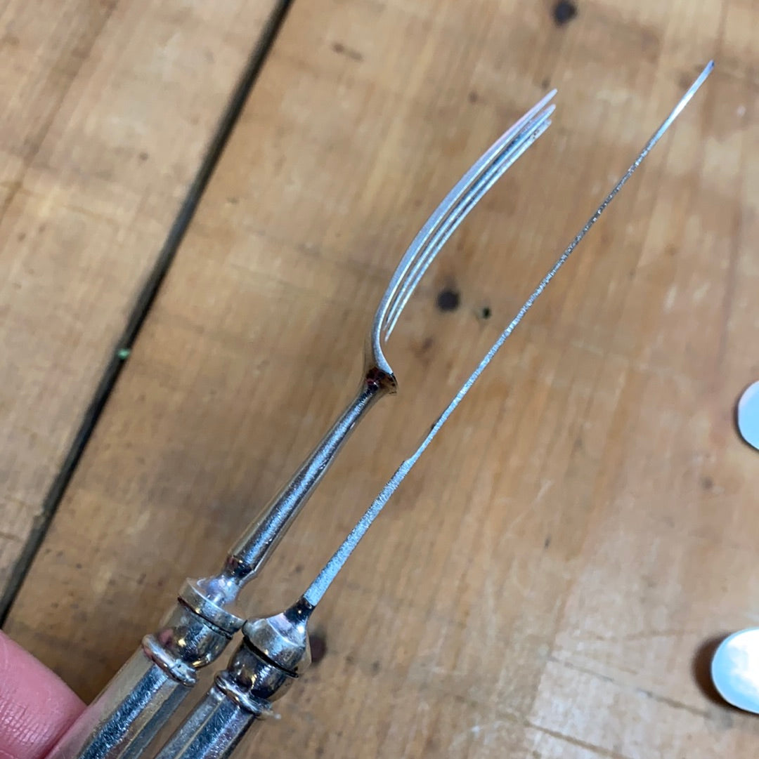 Thomas Bradbury & Sons Sterling Georgian Style Tea Forks & Knives Hallmarked 1926