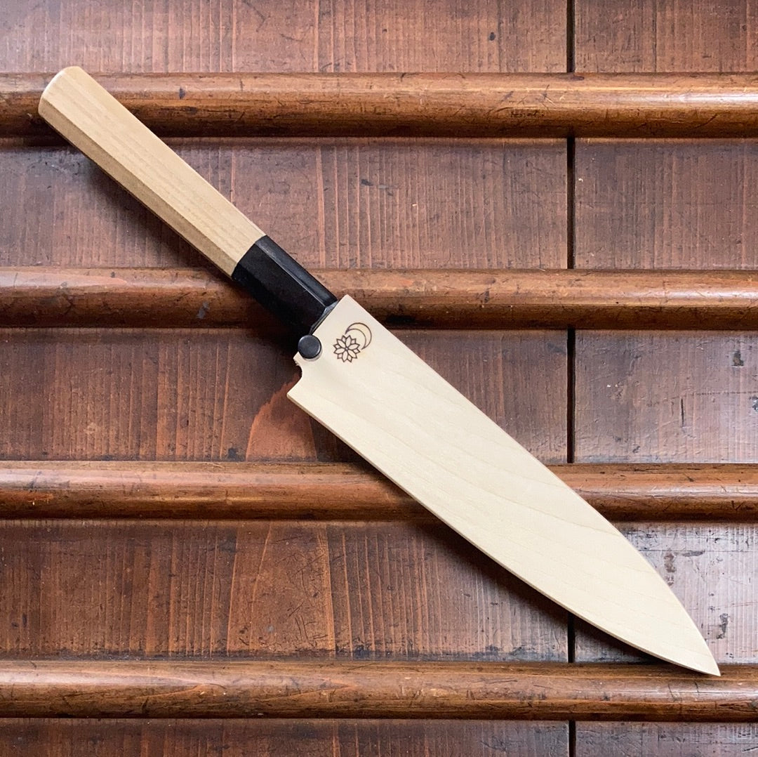 Sakai Kikumori Kikuzuki Kasumi 150mm Petty Shirogami 2 with Saya