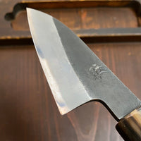 Mutsumi Hinoura 85mm Petty Shirogami 2 Double Light Horn 1/2 Oct Enju 2014-15