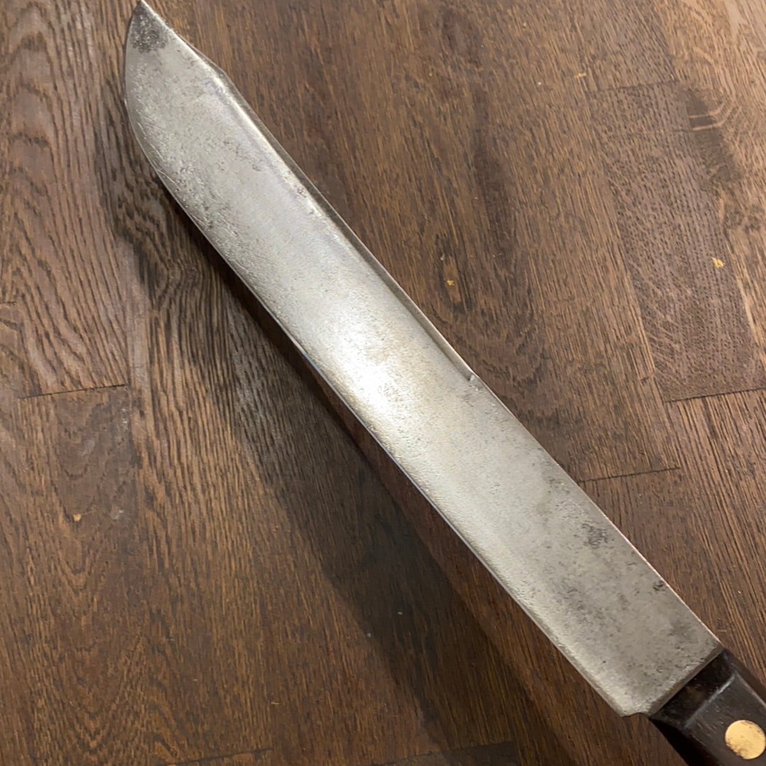 Unmarked 14” Bullnose Butcher Knife USA 1920’s?