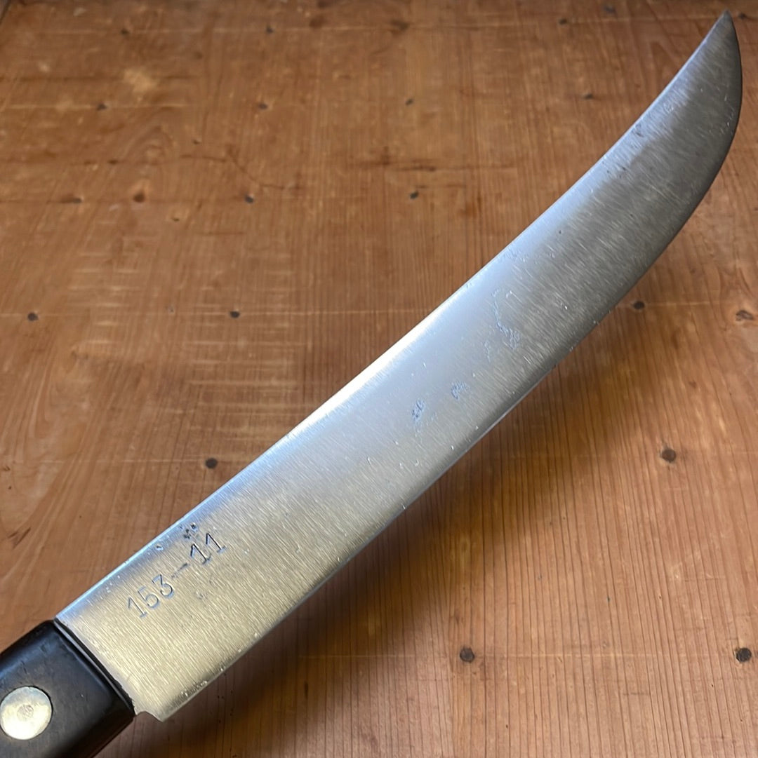 Ed Wusthof 11" Bullnose Scimitar Carbon Steel Ebony Solingen 1890s-1920s