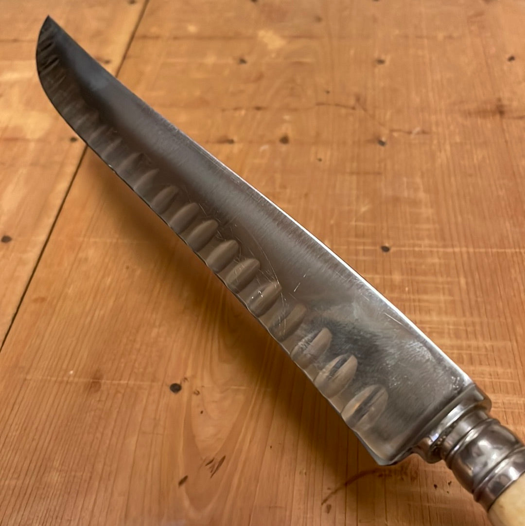 J A Henckels Carving Set ‘No-Stain’ Granton W/ 1931 US Pat No. Stainless & Stag Early 30’s