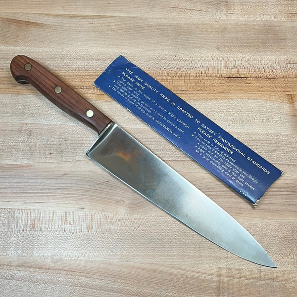 J A Henckels International 8.5" Chef Knife Carbon Steel W Sleeve 1960's?