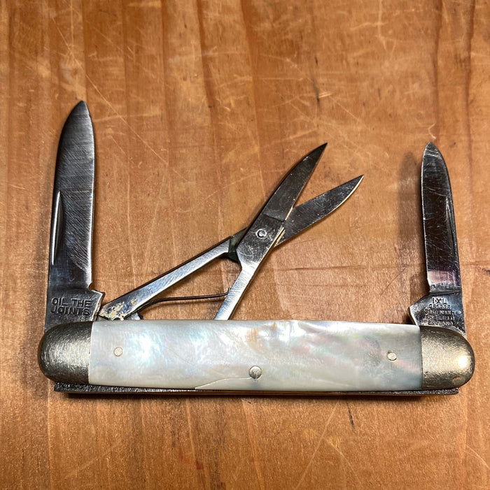 Geo Wostenholm IXL 3” Pen Knife Stainless Pearl 1930-71