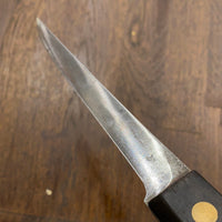 Unmarked (German?) 5.5” Boning Knife Semi Flex Carbon Steel Walnut Handle