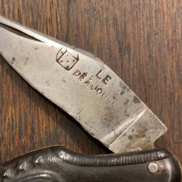 Le Dé a Joue(R?) French Figural Men’s Shoe Knife 2 5/8” 1920’s?
