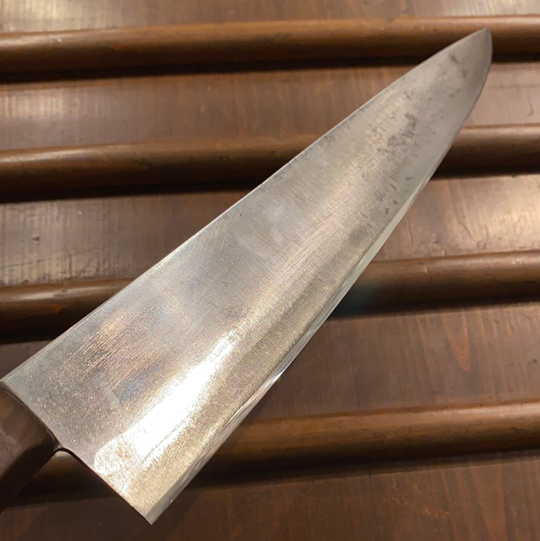 Unmarked Plate-Semelle 11.5” Chef Knife Hand Forged Carbon Steel France 1920-50s