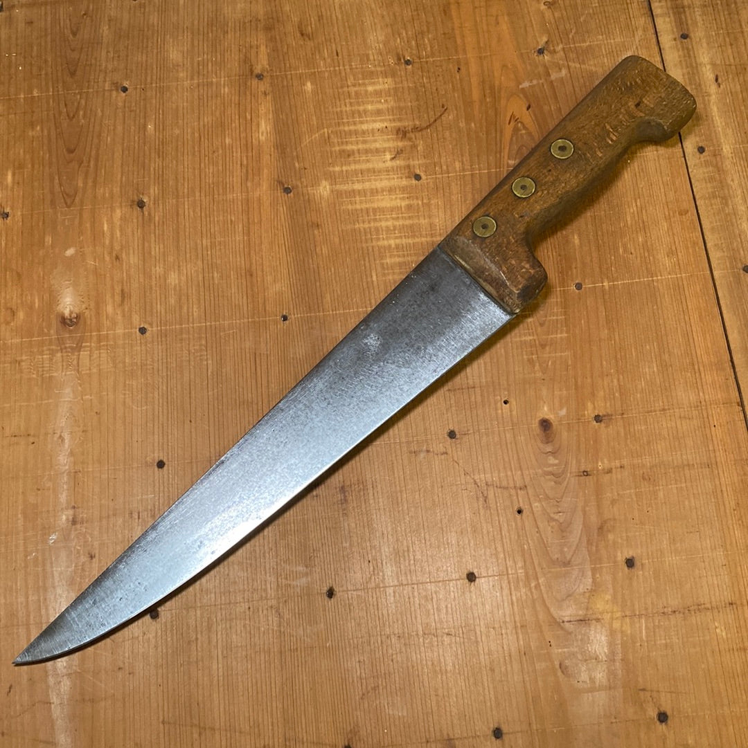 Unmarked 11” Boucher Butcher Knife Carbon Steel France 1950’s?