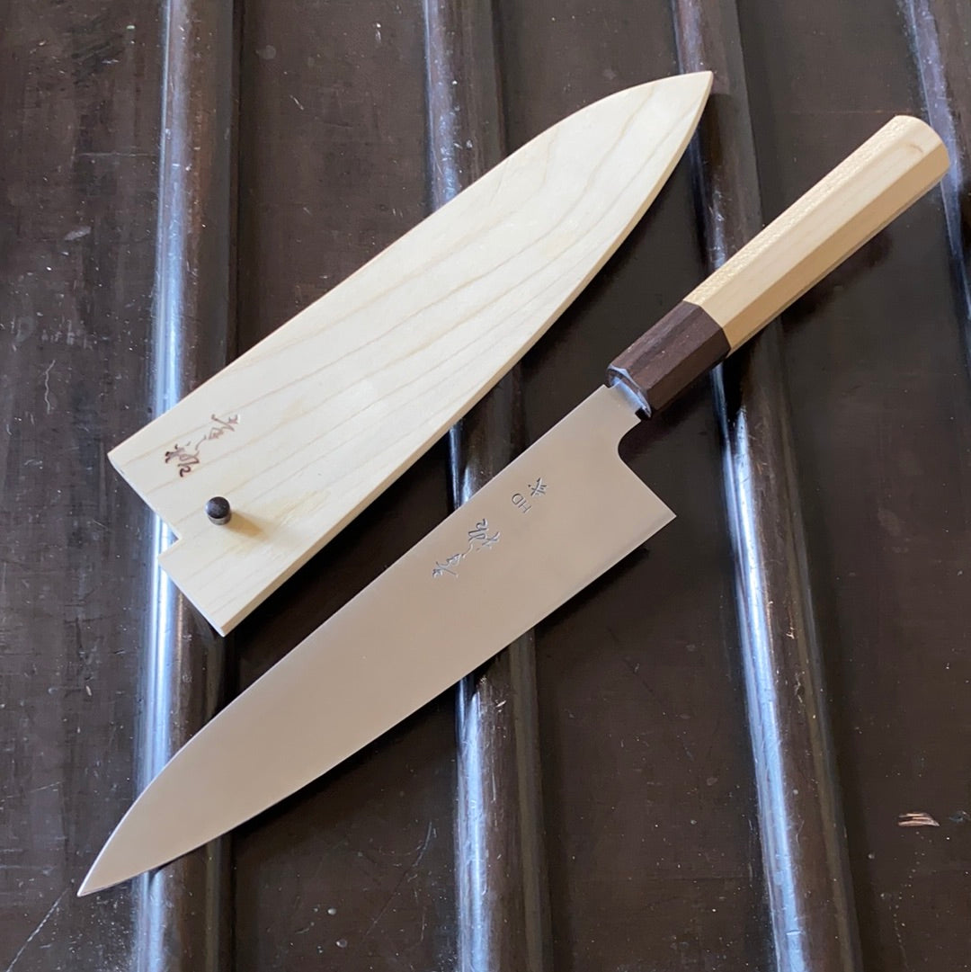 Konosuke Sakai HD2 210mm Wa Gyuto Ho Handle Ebony Ferrule with Saya