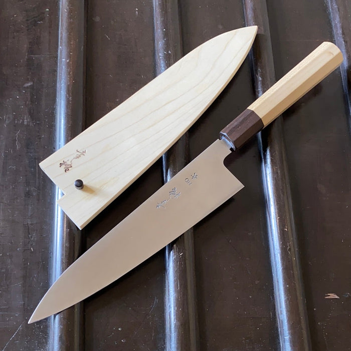 Konosuke Sakai HD2 210mm Wa Gyuto Ho Handle Ebony Ferrule with Saya