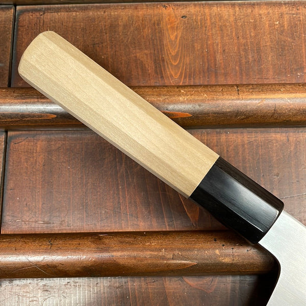 Sakai Kikumori 'Kikuzuki Kasumi' 180mm Santoku - Shirogami 2