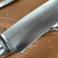 Landers Frary & Clark Aetna Works Carving Set Carbon Steel Large Sterling Ferrules Stag ~1880s-1910s
