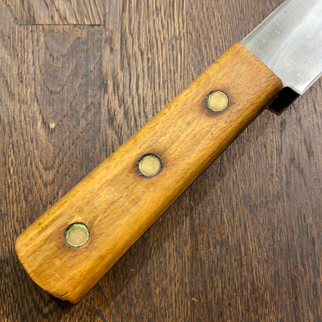 Unmarked 10” Scimitar Carbon Steel Beechwood American 1930’s-60’s