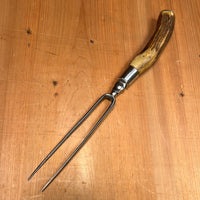 Handforged 5.5" Bayonet Carving Fork Stag Handle Gothic Style