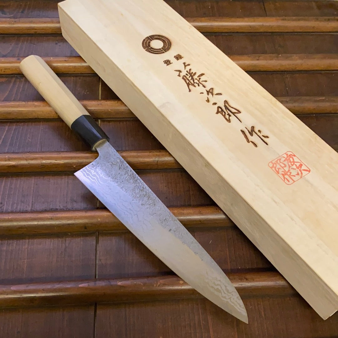 Tojiro 210mm Gyuto Aogami 2 Iron Suminagashi Ho / Horn W Kiri Box