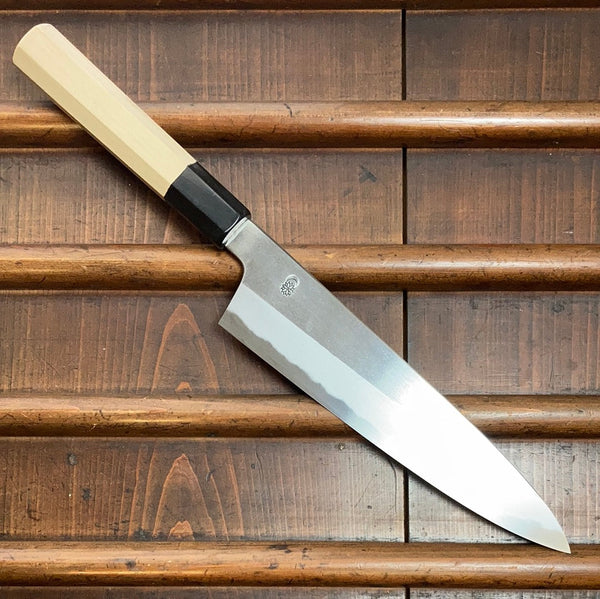 Sakai Kikumori Kikuzuki Kasumi 210mm Gyuto Shirogami 2 with Saya