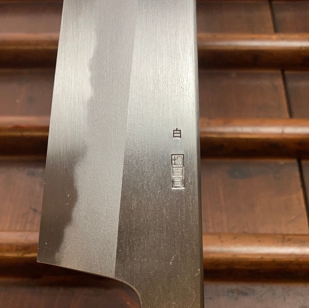 Sakai Kikumori Kikuzuki Kasumi 210mm Gyuto Shirogami 2 with Saya
