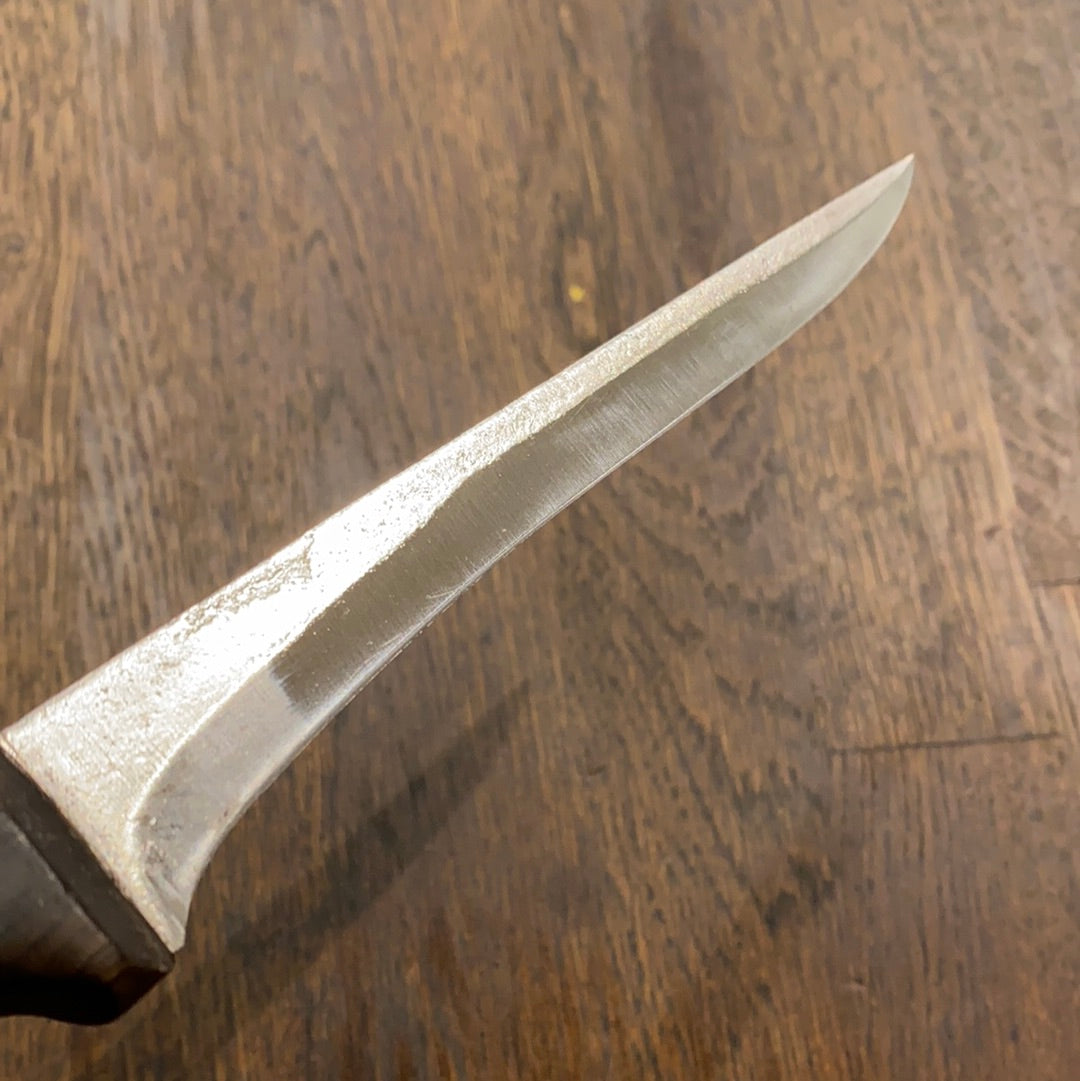 J A Henckels 5.5” Stiff Narrow Boning Knife Carbon Steel Walnut 2 Rivets 1950s
