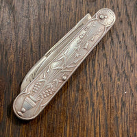 Sterling Silver Victorian Fruit Knife Floral Motif Birmingham 1900s