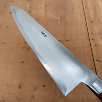 Kogetsu 240mm Kanto Gyuto Shirogami 1 Wine Pakka Handle