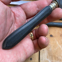 French Sm Table Knife Set of 6 Acier Fondu Paris Carbon Steel Ebony