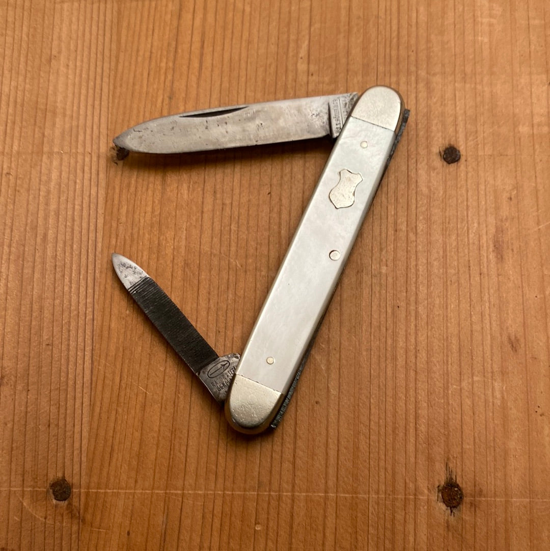 JS Holler & Co. Adolph Blaich SF 3 1/8” Pen Knife Mother of Pearl 1893-1915