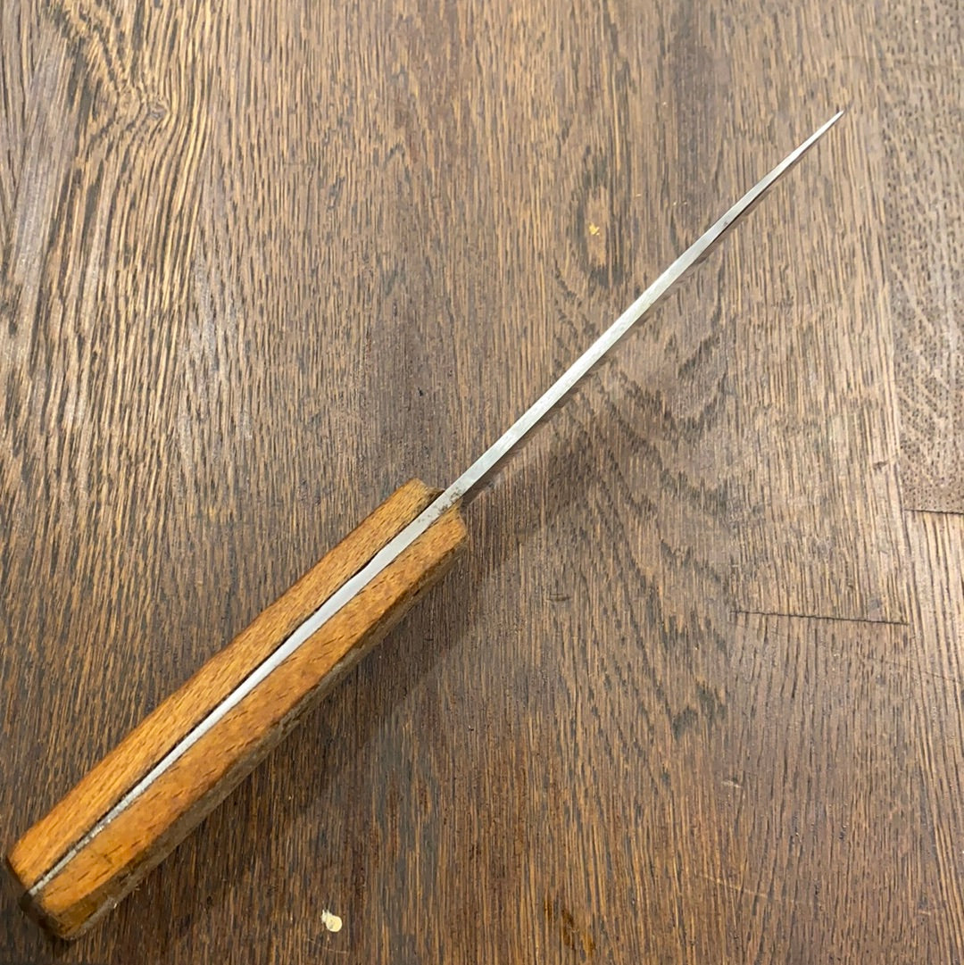 Unmarked 5” Carbon Steel Hand Forged Skinning Knife Beech Handle 1890’s-1930’s