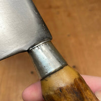American 10" Chef Carbon Steel Antler & Sterling Ferrule Re-Handle