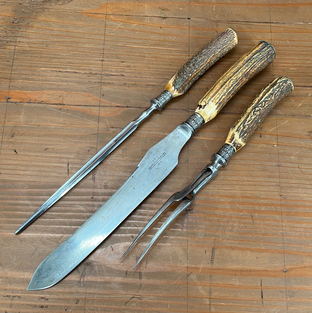 Joseph Rodgers & Sons Carving Set Sheffield Carbon Steel 1901-48 Argentina Export?