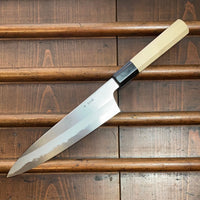 Sakai Kikumori Kikuzuki Kasumi 210mm Gyuto Shirogami 2 with Saya