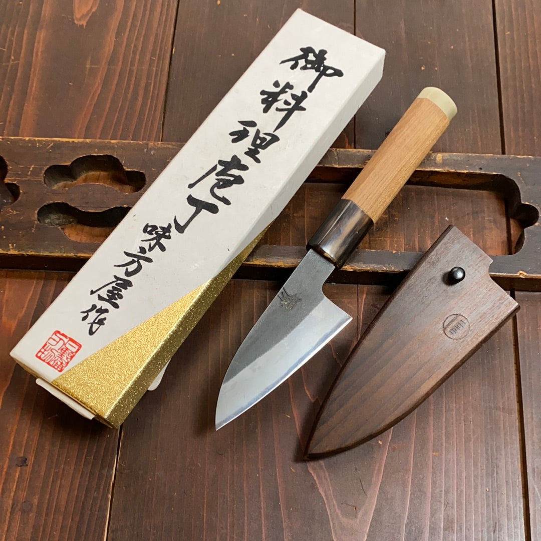 Mutsumi Hinoura 85mm Petty Shirogami 2 Double Light Horn 1/2 Oct Enju 2014-15