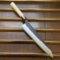 Konosuke Madei Sumiiro 240mm Gyuto SLD Kurouchi Nashiji - by Nihei - Blonde Horn