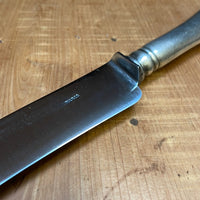 French 7.5" Carving Knife Forged Carbon Silverplate Handle 'Paris' 1920's?