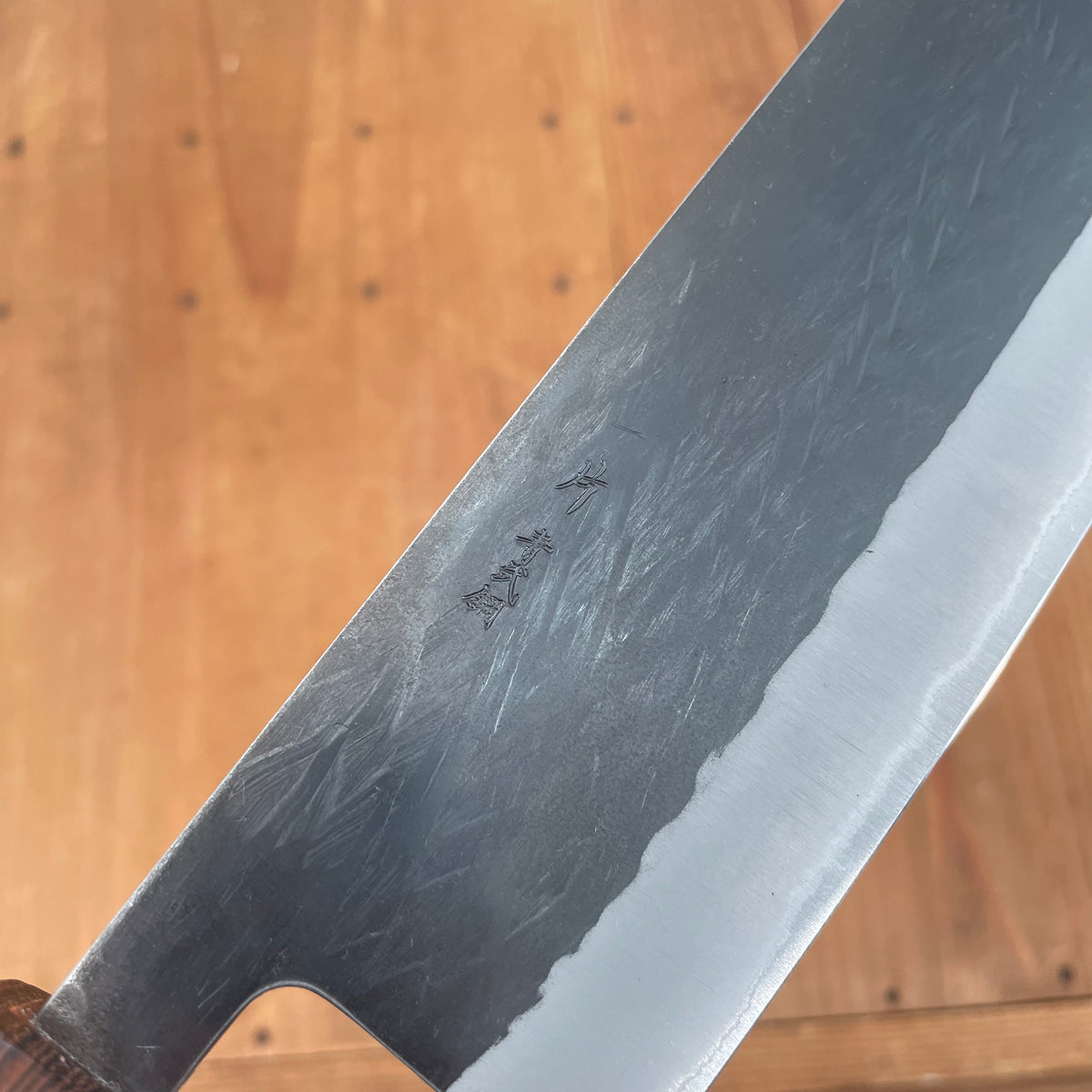 Hitohira TD 165mm Nakiri Stainless Clad Aogami 2 Kurouchi Padauk Handle