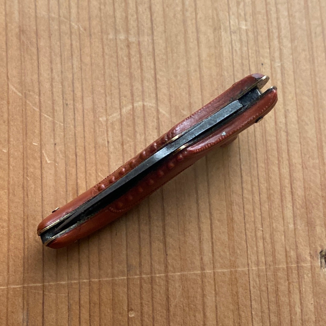 A W Wadsworth 1 7/8” Figural Shoe Knife 1920’s? Brown