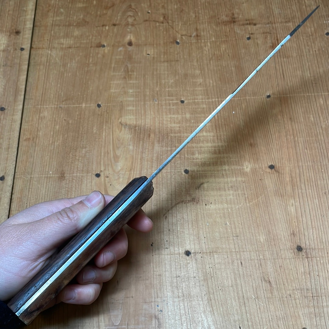 American 7" Bullnose Butcher Carbon Steel Rosewood Brass 1920's-50's