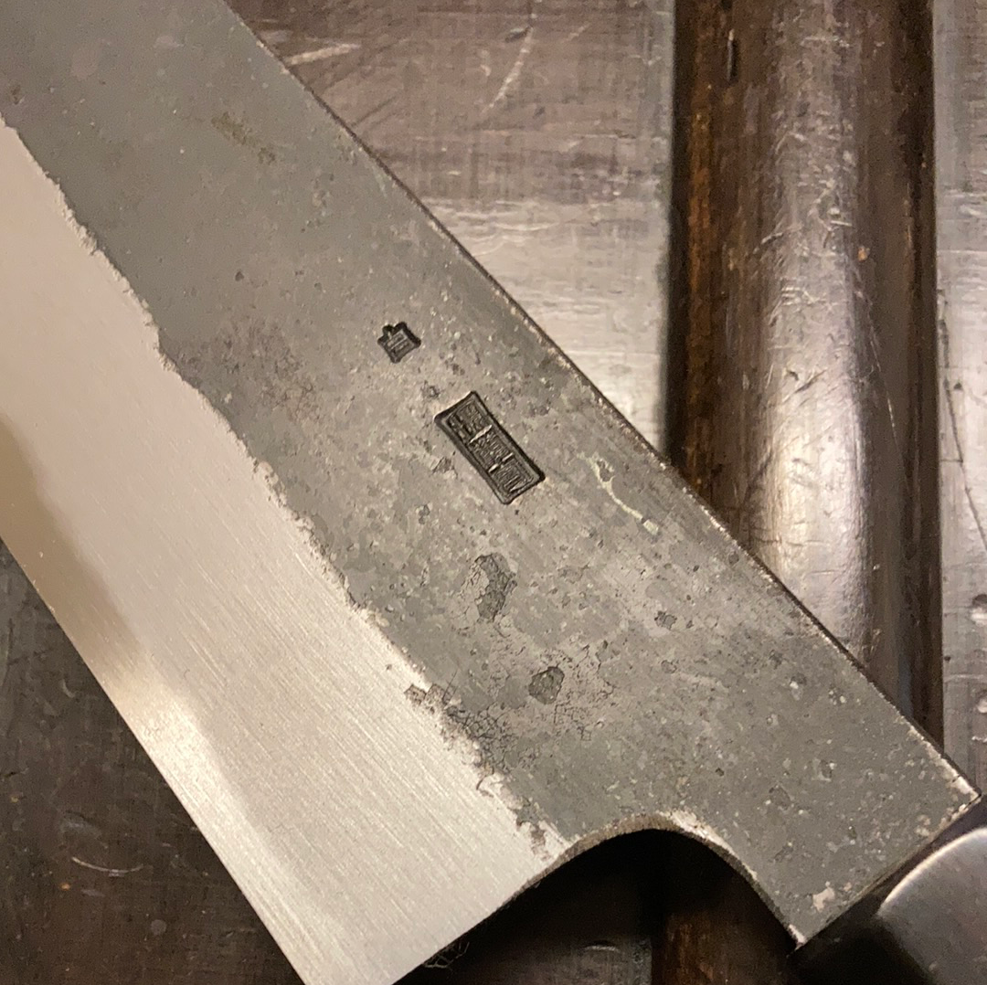 Sakai Kikumori Kikuzuki Kuro 240mm Gyuto Shirogami 2