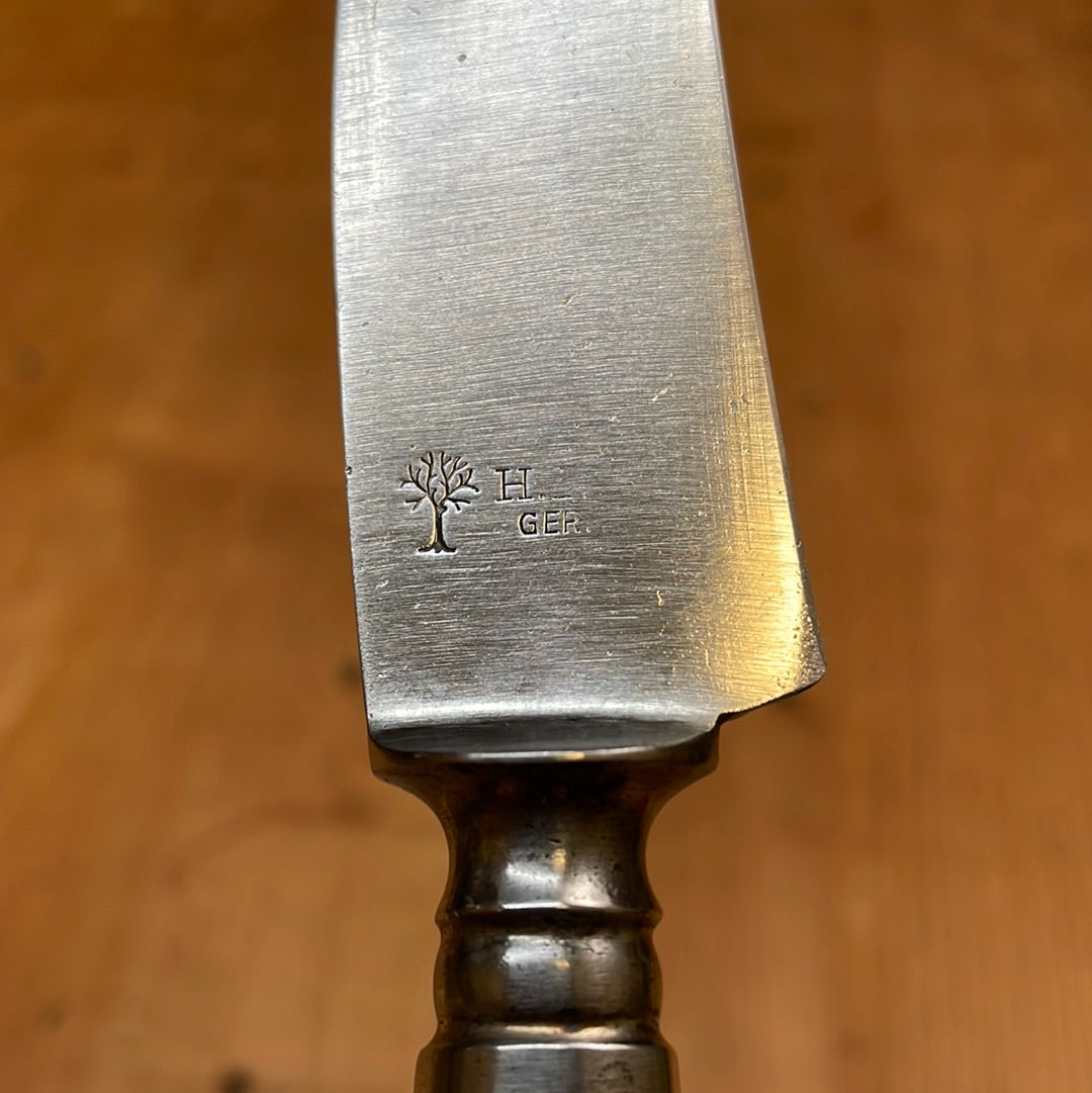 H Boker / Wyeth Hardware 6" Carving Knife Carbon Steel Jigged Bone Solingen 1915-20