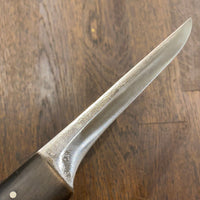 J. A. Henckels 5.25” Stiff Narrow Boning Knife Carbon Steel Walnut 3 Pins & Rivet 1950’s?