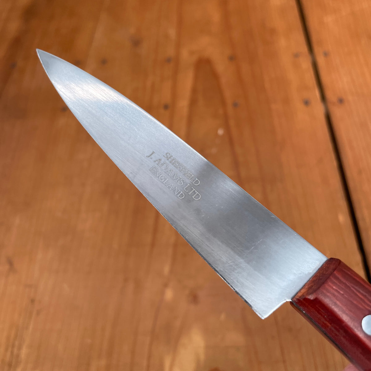 J Adams 4" Paring Knife Carbon Steel Pinned Padauk Wood