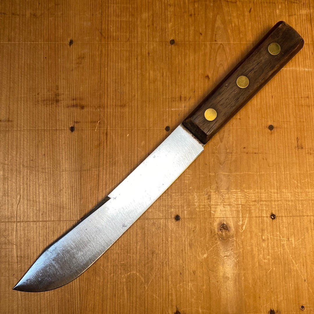 American 7" Bullnose Butcher Carbon Steel Rosewood Brass 1920's-50's