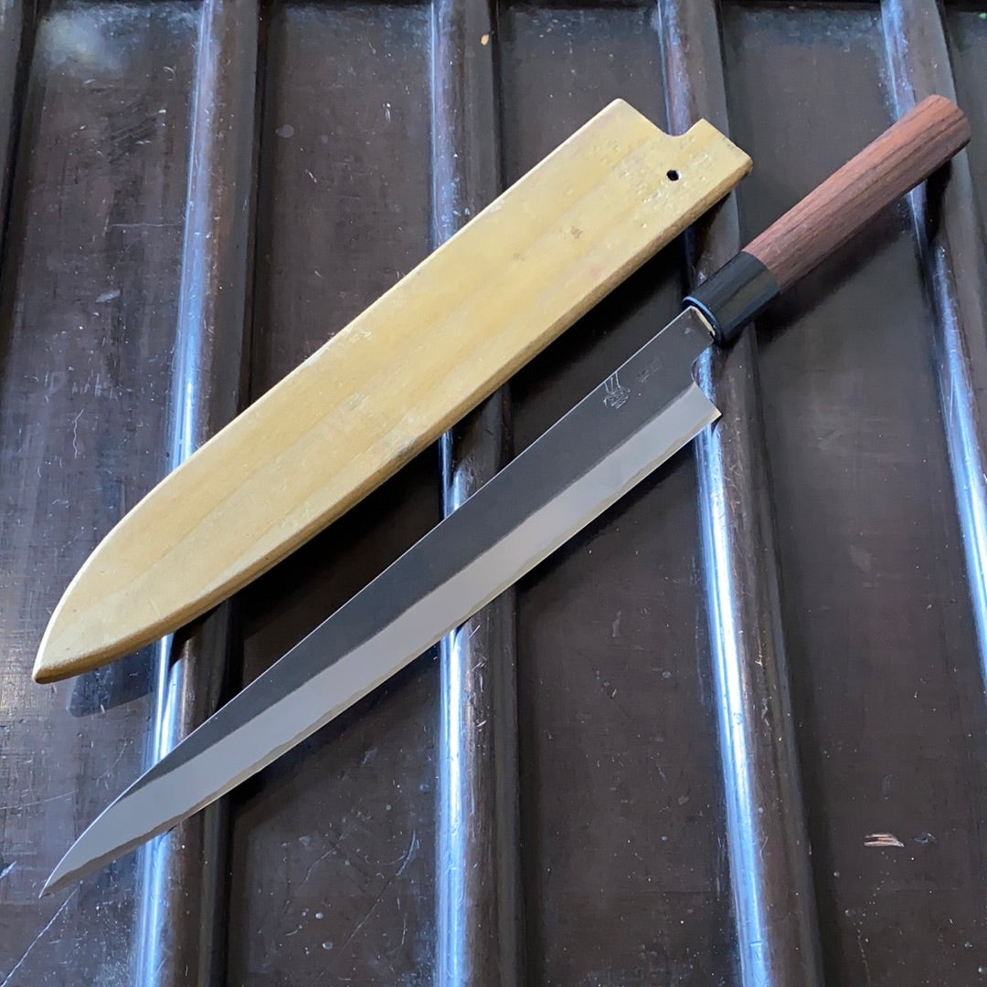 Mutsumi Hinoura 270mm Wa-Sujihiki Aogami Super W Saya