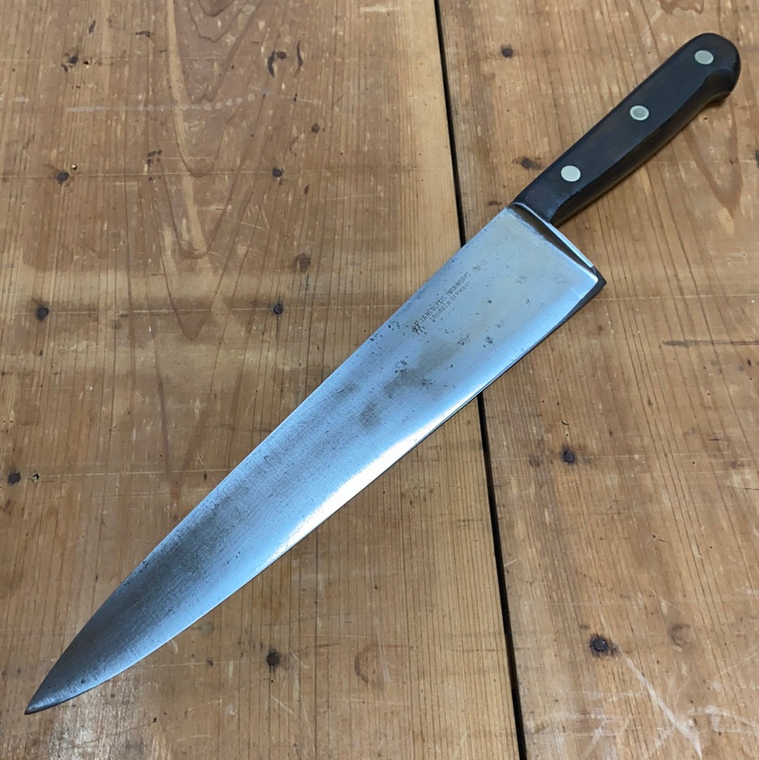 J A Henckels 10” Chef Knife Handforged Carbon Steel 1950-60s